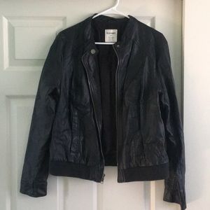 Black leather jacket